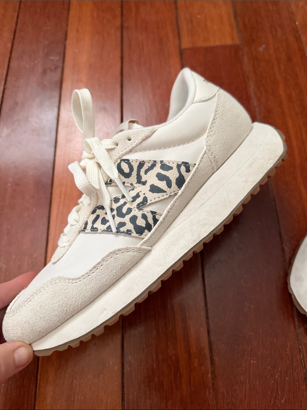 New Balance Women's Cream Sneakers with Leopard Accent - Picture 8 of 12